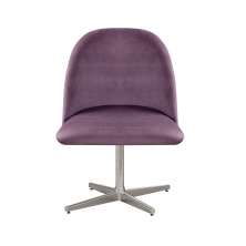 Poltrona Gaia Base Giratória De Alumínio - Veludo Roxo