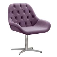 Poltrona Lua Botonê Pé Giratório De Metal - Veludo Roxo