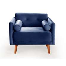 Poltrona Luma - Suede Azul