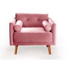 Poltrona Luma - Suede Rosa