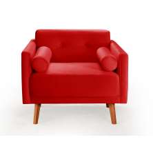Poltrona Luma - Suede Vermelho