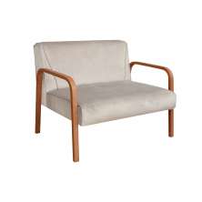 Poltrona Namoradeira 2 Lugares Anita - Suede Bege