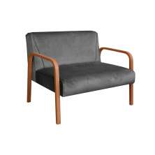 Poltrona Namoradeira 2 Lugares Anita - Suede Cinza