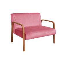 Poltrona Namoradeira 2 Lugares Anita - Suede Rosa