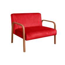 Poltrona Namoradeira 2 Lugares Anita - Suede Vermelho