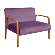 Poltrona Namoradeira 2 Lugares Anita - Veludo Roxo
