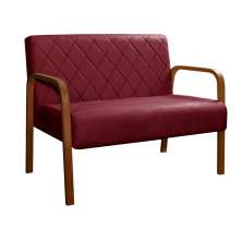 Poltrona Namoradeira 2 Lugares Lara - Suede Bordô