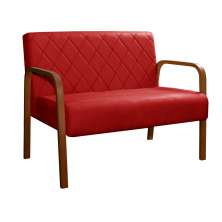 Poltrona Namoradeira 2 Lugares Lara - Suede Vermelho