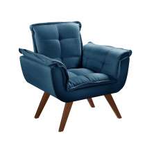 Poltrona Opala Decorativa - Linho Azul