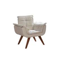 Poltrona Opala Decorativa - Suede Bege