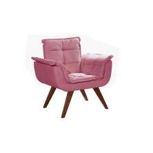 Poltrona Opala Decorativa - Suede Rosa
