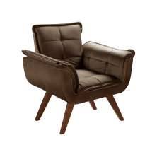 Poltrona Opala Decorativa - Veludo Marrom
