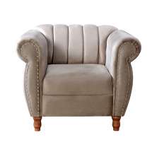 Poltrona Realeza Chesterfield Cadeira Vintage Decoração Retrô - Veludo Capuccino