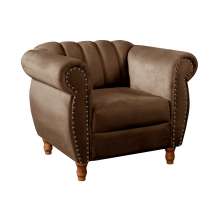 Poltrona Realeza Chesterfield Cadeira Vintage Decoração Retrô - Veludo Marrom