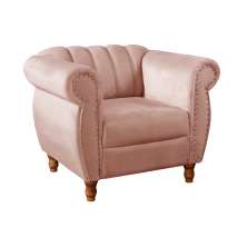 Poltrona Realeza Chesterfield Cadeira Vintage Decoração Retrô - Veludo Rosê
