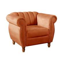 Poltrona Realeza Chesterfield Cadeira Vintage Decoração Retrô - Veludo Terracota