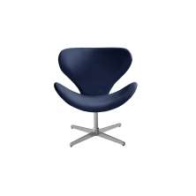 Poltrona Swan Giratória De Alumínio Ísis - Suede Azul