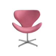 Poltrona Swan Giratória De Alumínio Ísis - Suede Rosa