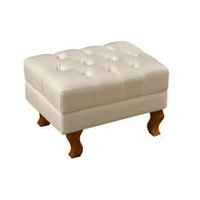 Puff Banqueta Capitonê Chesterfield Apoio Para Os Pés - Couríssimo Bege