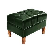 Puff Banqueta Capitonê Chesterfield Apoio Para Os Pés - Couríssimo Verde