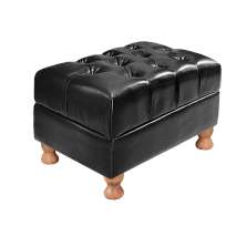 Puff Decorativo Capitonê Chesterfield - Couríssimo Preto
