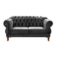 Sofá 2 Lugares Chesterfield Capitonê Duquesa Clássico - Suede Cinza