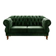 Sofá 2 Lugares Chesterfield Capitonê Duquesa Clássico - Veludo Verde