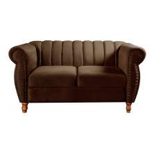Sofá 2 Lugares Chesterfield Sofá Realeza Vintage - Veludo Marrom