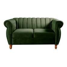 Sofá 2 Lugares Chesterfield Sofá Realeza Vintage - Veludo Verde