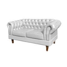 Sofá 2 Lugares Dom Pedro Chesterfield Capitonê Retrô - Couríssimo Branco