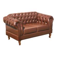 Sofá 2 Lugares Dom Pedro Chesterfield Capitonê Retrô - Couríssimo Caramelo