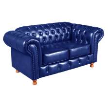 Sofá 2 Lugares Luís Xv Chesterfield Capitonê - Couríssimo Azul