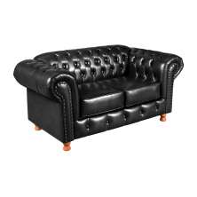 Sofá 2 Lugares Luís Xv Chesterfield Capitonê - Couríssimo Preto