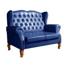 Sofá 2 lugares Imperador Chesterfield Sofá Vintage Capitonê - Couríssimo Azul
