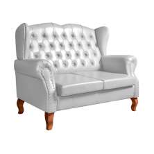 Sofá 2 lugares Imperador Chesterfield Sofá Vintage Capitonê - Couríssimo Branco 