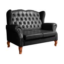 Sofá 2 lugares Imperador Chesterfield Sofá Vintage Capitonê - Couríssimo Preto