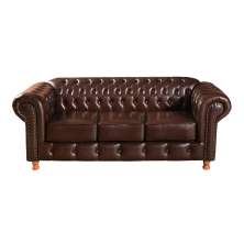 Sofá 3 Lugares Chesterfield Capitonê Luís Xv Confortável - Couríssimo Café