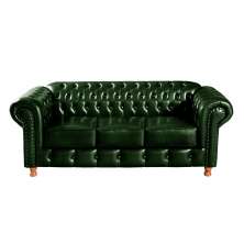 Sofá 3 Lugares Chesterfield Capitonê Luís Xv Confortável - Couríssimo Verde