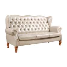 Sofá Imperador 3 Lugares Chesterfield Decoração Retrô Vintage - Courissimo Bege 
