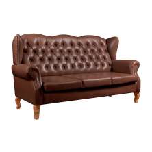 Sofá Imperador 3 Lugares Chesterfield Decoração Retrô Vintage - Courissimo Café