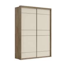 Guarda-Roupa Casal Qualita Flex 2 Portas 3 Gavetas Carvalho e Off White