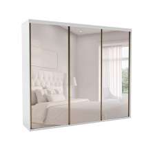 Guarda-Roupa Casal com Espelho Luminum ll 3 Portas 6 Gavetas Branco