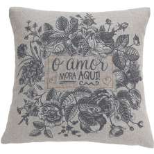 Almofada Panamá Retro com Enchimento 45x45cm Amor