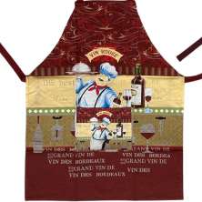Avental Estampado com Bolso 65x80cm Vin Rouge