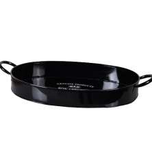 Bandeja Oval Classic Black 39x25x5,5 Aço Galvanizado