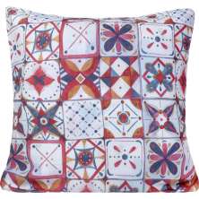Capa de Almofada Digital Print Suede Geometric 45x45cm Vermelho