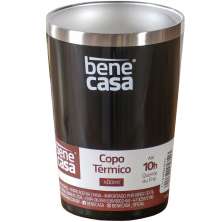 Copo Térmico para Bebidas Sem Tampa 400ml   Preto