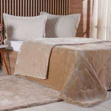Edredom Queen Plush Bicolor Dupla Face 100% Poliéster 220x240cm Linho