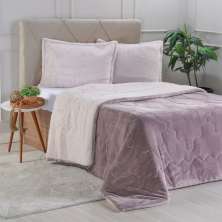 Edredom Sherpa Queen Dupla Face 220x240cm Old Mauve