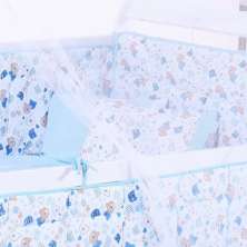 Edredom de Berço Malha 100% Algodão Antialérgico 95x140cm Ursinho Azul